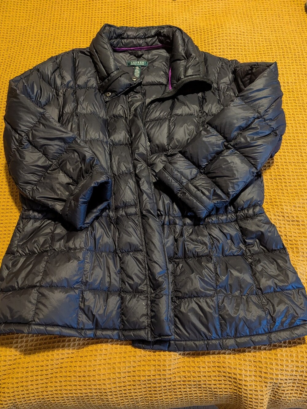 Ralph Lauren Black Quilted Down Puffer Coat, 2XL